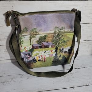 icon los angeles crossbody grandma moses painting jeon dog farm Jcon Purse